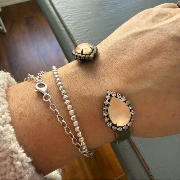 Loren Hope Brass Tone Crystal Cuff Bracelet - Picture 1 of 7